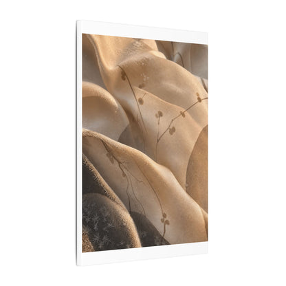 Japandi Silk Drape in Golden Hour | Japanese Pattern Canvas Art