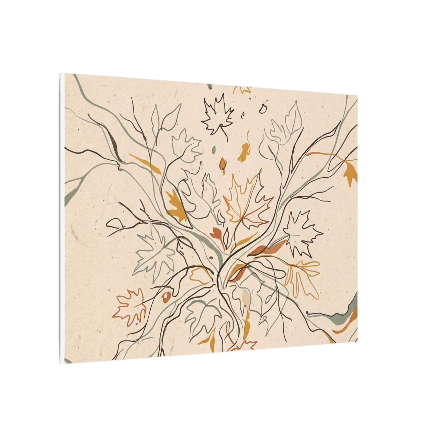 Warm Shadow Play Canvas Art - Minimal Line Japandi