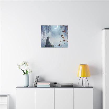 Zen Wisteria in Moonlight | Ukiyo E Inspired Canvas Art