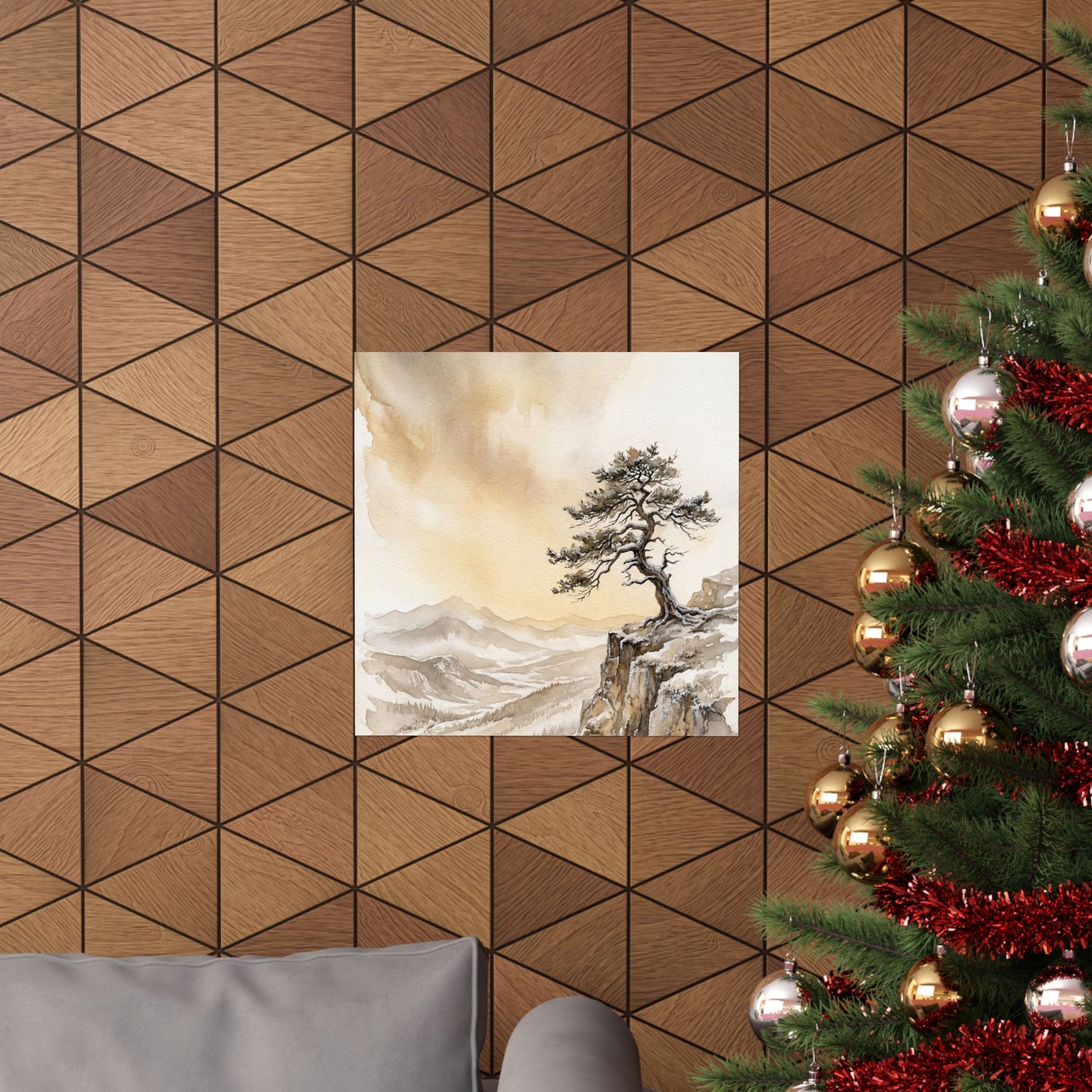 Ma Pine Tree Wall Art Print - Japandi Watercolor