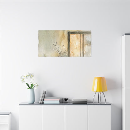 Ma Shoji Screen Canvas Art - Japandi Watercolor