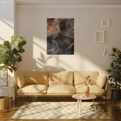 Japandi Silk Drape in Candlelight | Watercolor Canvas Art