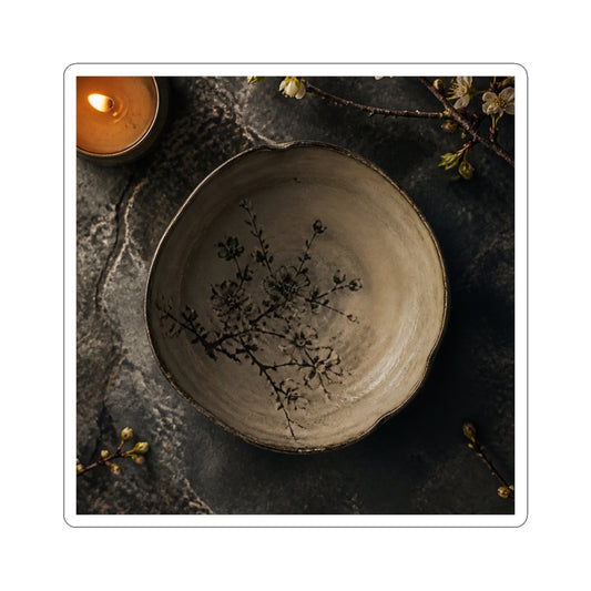 Ceramic Bowl Spring Sticker | Japandi Neutral Design
