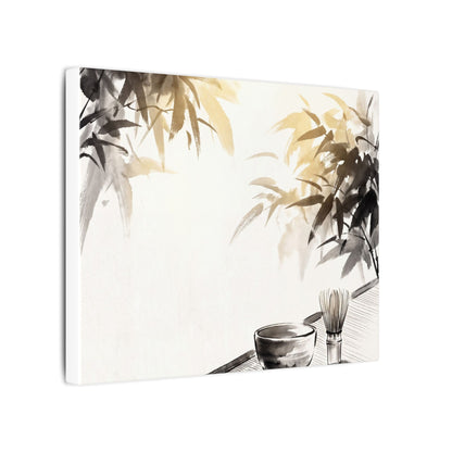 Tea Ceremony Sumi E Canvas Art | Serene Zen Art