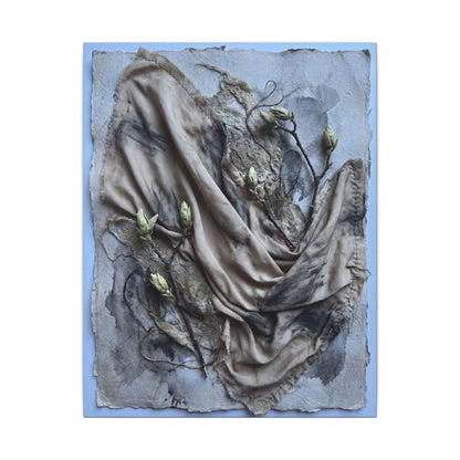 Japandi Silk Drape in Moonlight | Texture Canvas Art