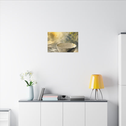 Cozy Ceramic Bowl Canvas Art - Watercolor Japandi