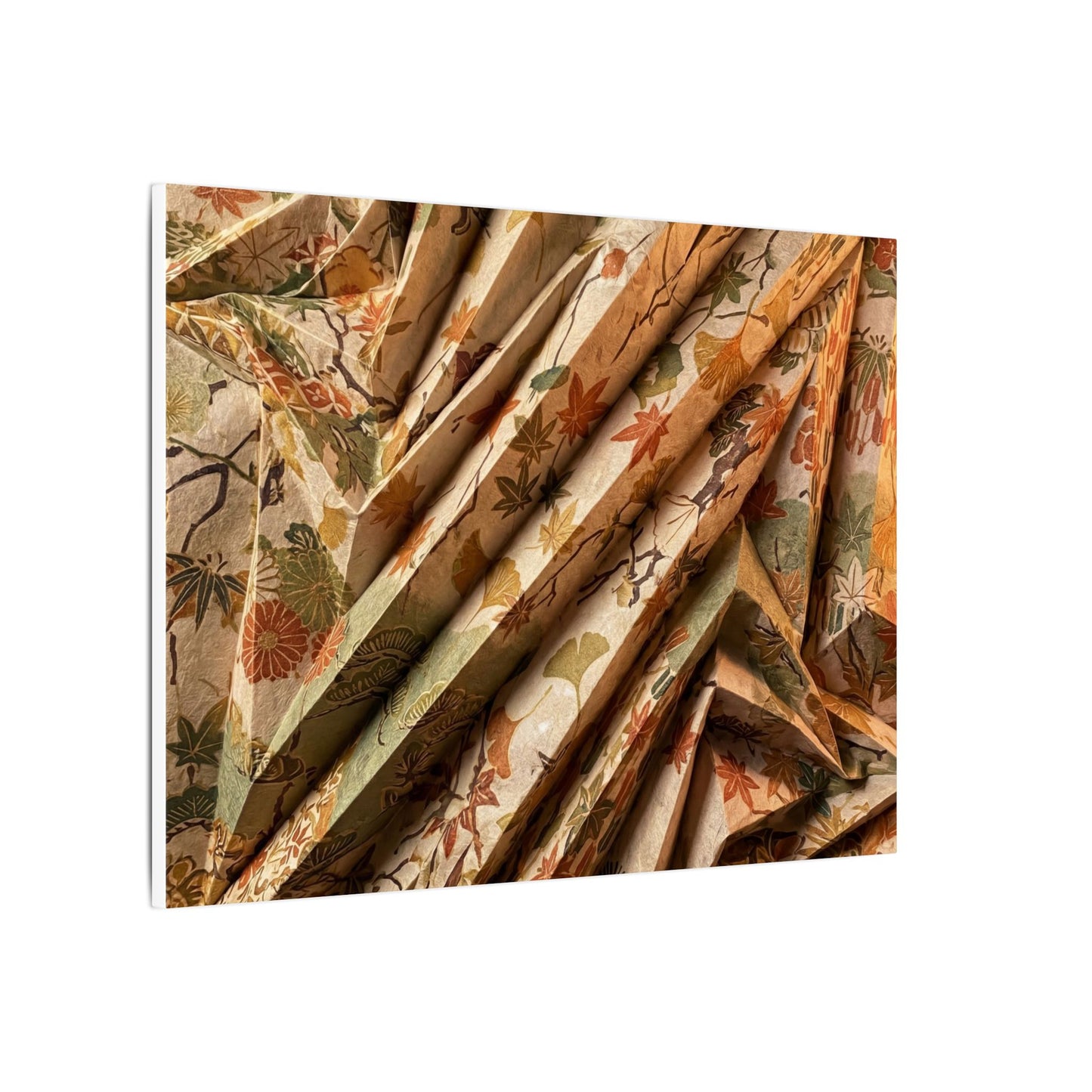 Paper Fold Autumn Canvas Art | Japandi Earthy Design