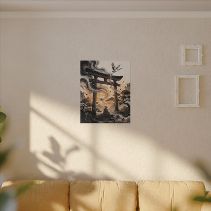 Torii Gate Ukiyo E Inspired Canvas Art | Serene Zen Art