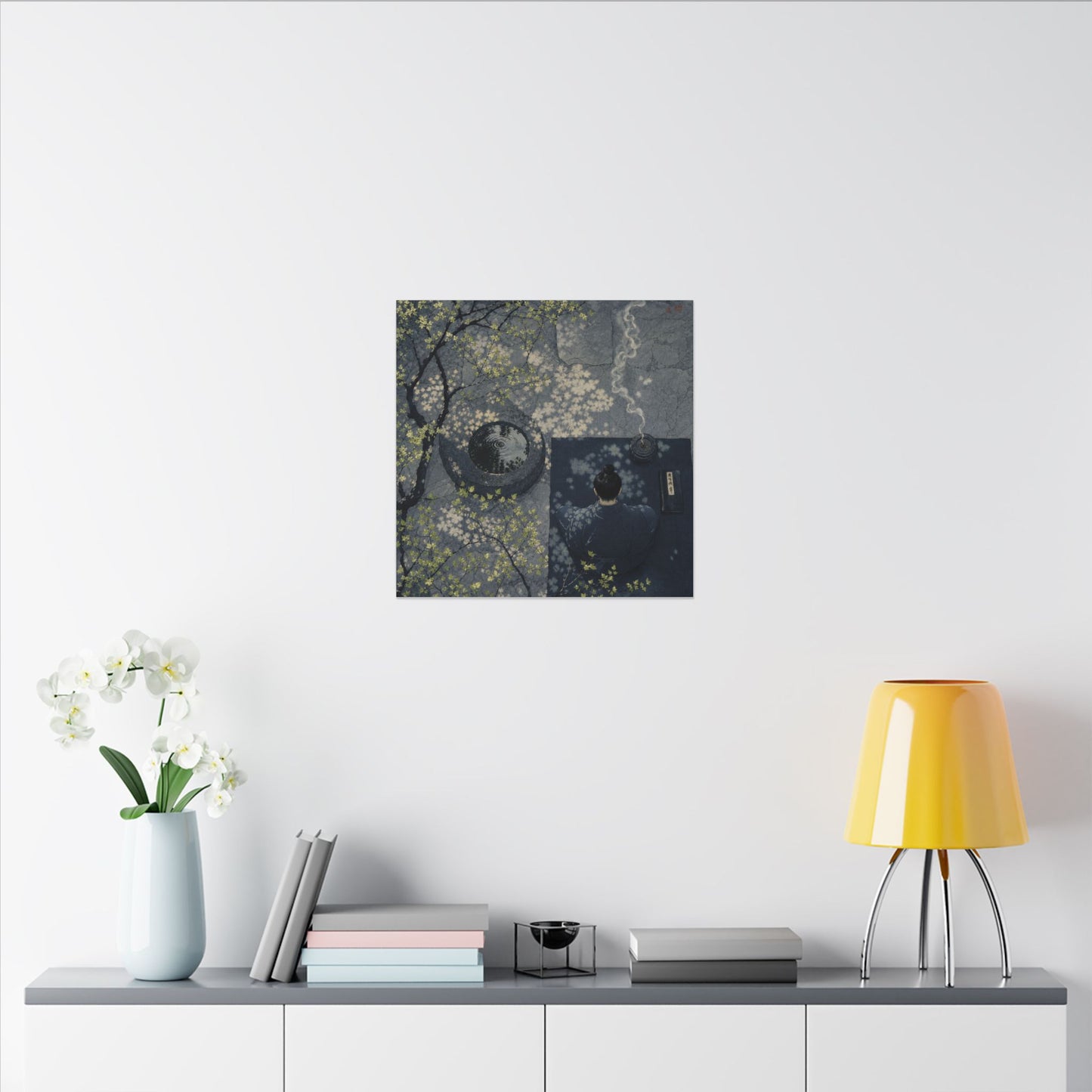Spring Incense Smoke Ukiyo E Inspired Canvas Art | Tranquil Decor