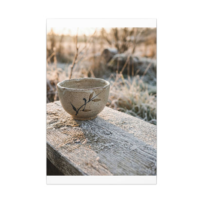 Golden Hour Ceramic Bowl Canvas Art - Japandi Ma