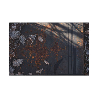 Shibui Rust Patina Canvas Art - Dark Japandi Charcoal Ink