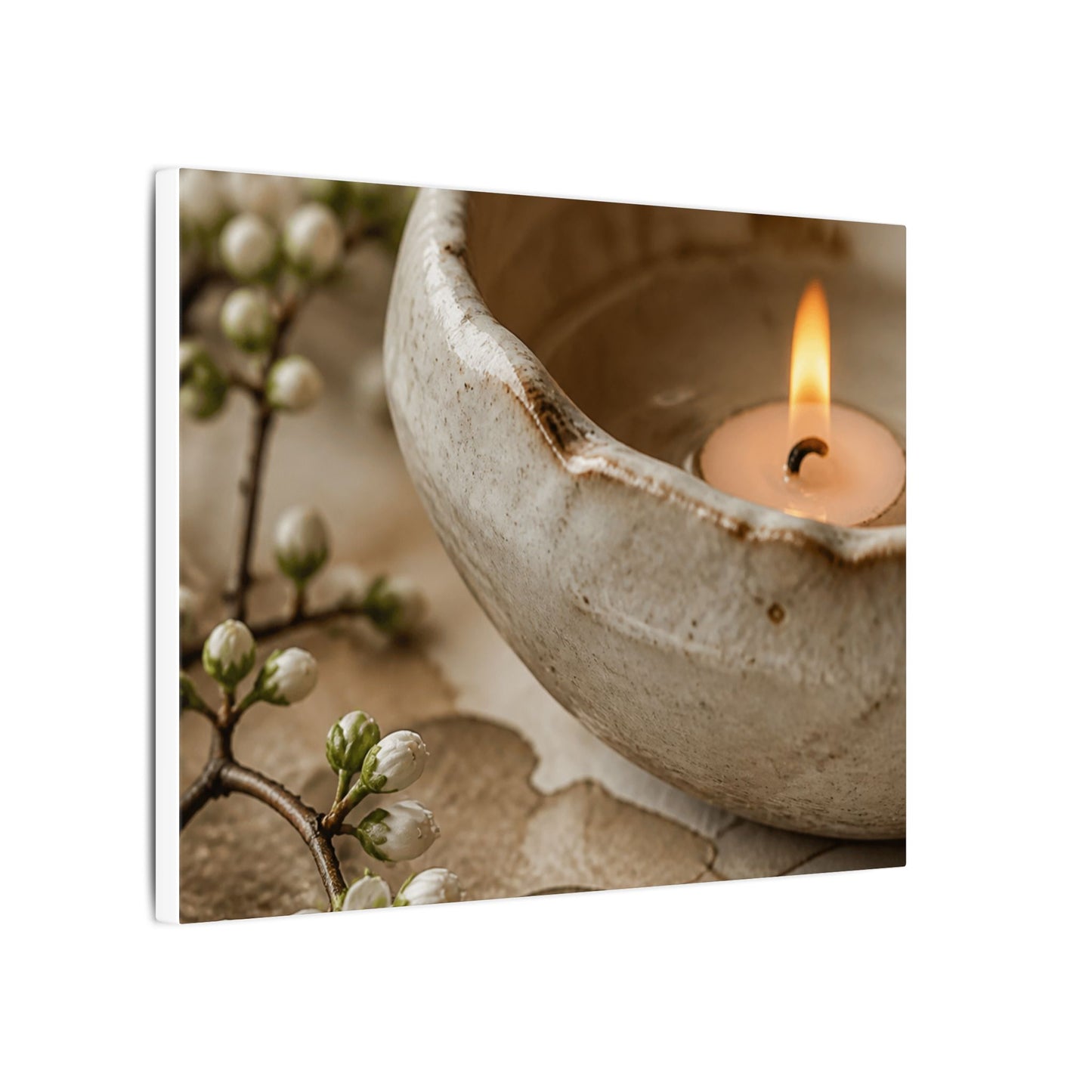 Kanso Ceramic Bowl Canvas Art - Japandi Watercolor