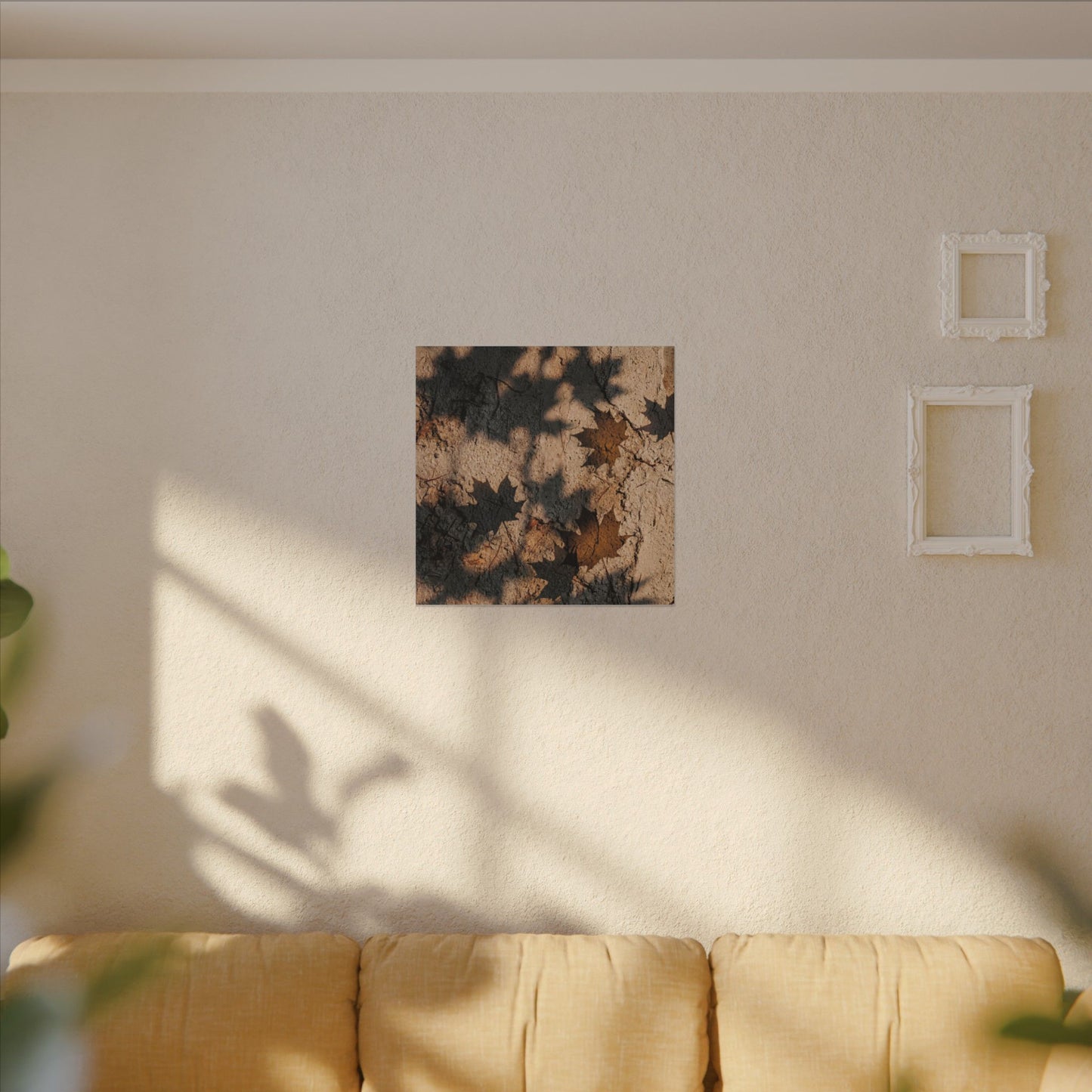 Cozy Shadow Play Canvas Art - Texture Japandi