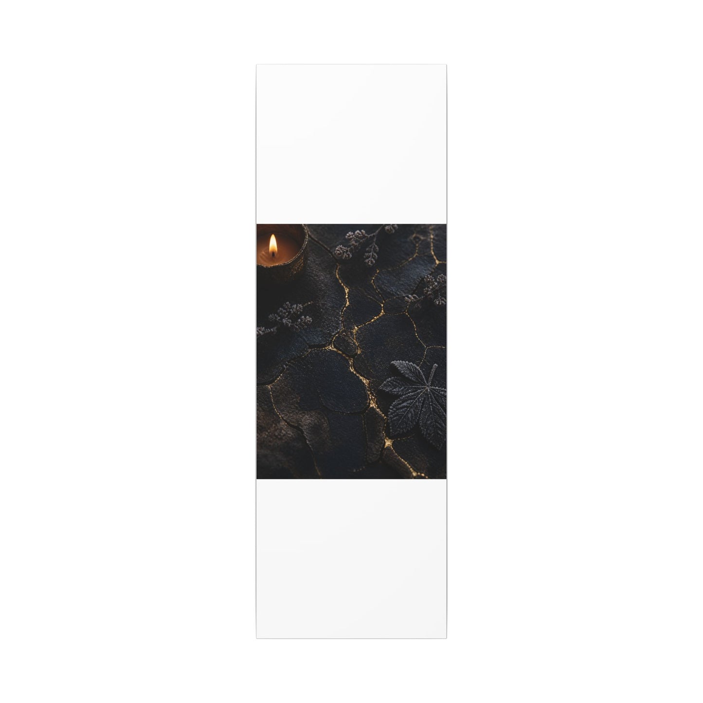 Candlelight Cracked Earth Canvas Art - Dark Japandi Ma
