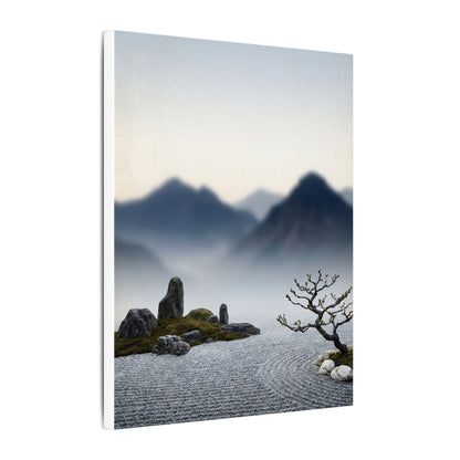 Mountain Mist Karesansui Canvas Art | Contemplative Zen Art