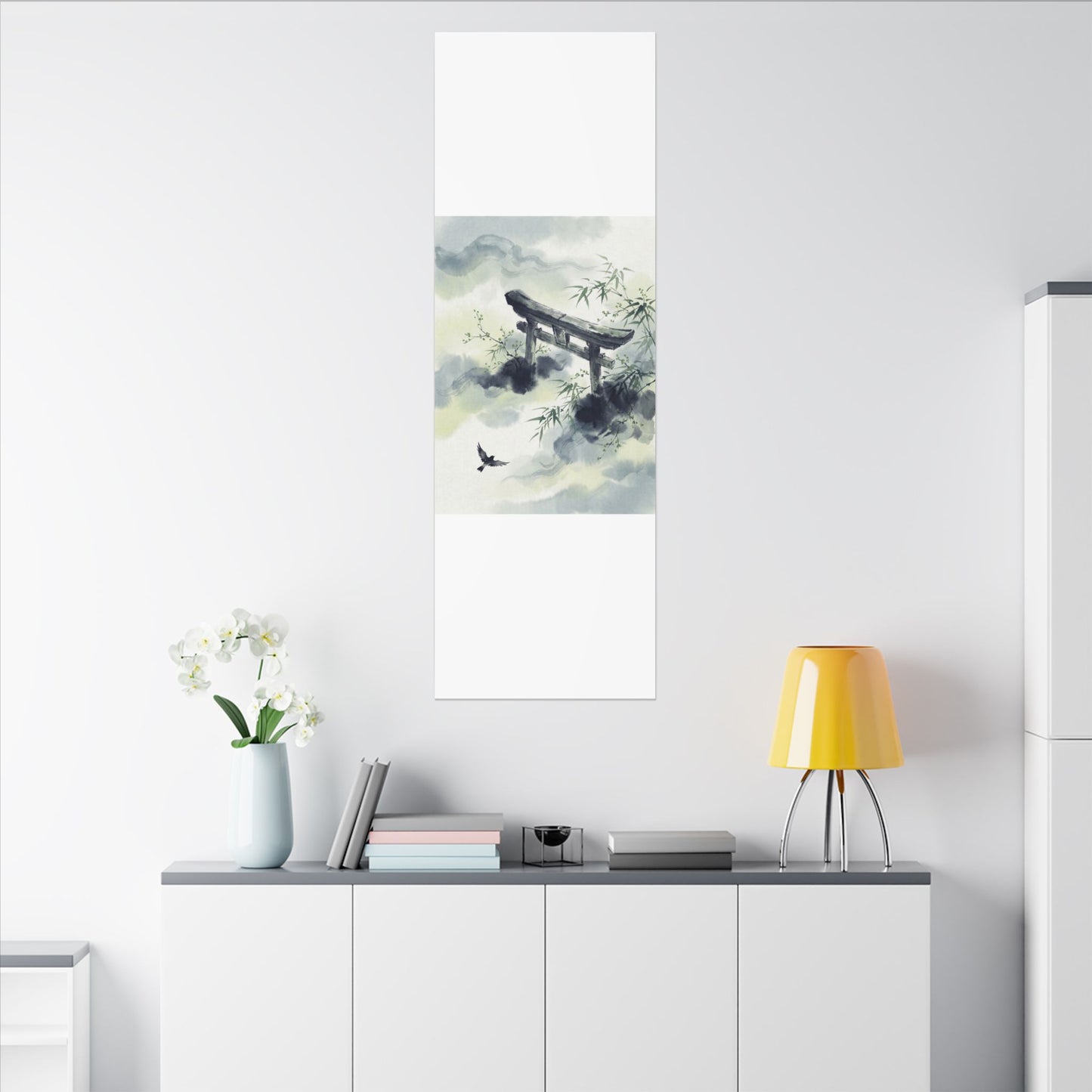 Torii Gate Sumi E Canvas Art | Serene Zen Art
