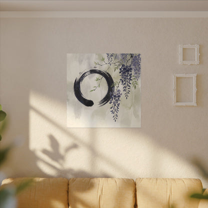 Wisteria Enso Canvas Art | Serene Zen Art