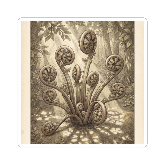 Fern Unfurling Sticker | Summer Cottagecore Vintage Botanical Art