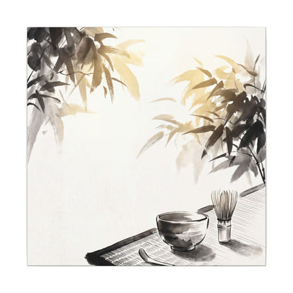 Tea Ceremony Sumi E Canvas Art | Serene Zen Art