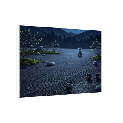 Kintsugi Moonlit Garden in Moonlight | Gold Repair Canvas Art