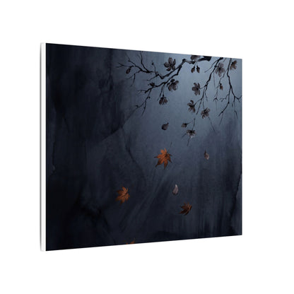 Autumn Cherry Blossom Charcoal Ink Canvas Art | Atmospheric Decor