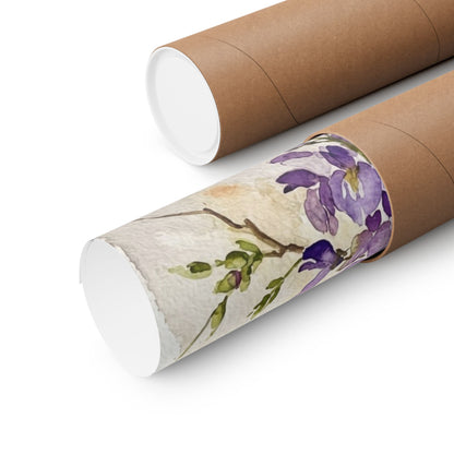 Fukinsei Wisteria Wall Art Print - Japandi Watercolor