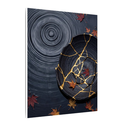 Philosophical Water Ripple Canvas Art - Gold Repair Kintsugi