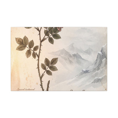 Winter Mountain Mist Herbarium Canvas Art | Earthy Decor