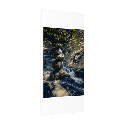 Kintsugi River Stones in Dappled | Broken Beauty Canvas Art
