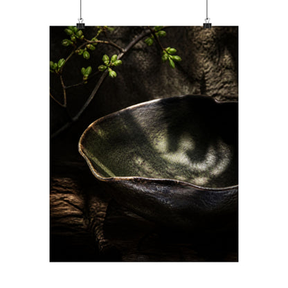 Dappled Ceramic Bowl Wall Art Print - Dark Japandi Fukinsei
