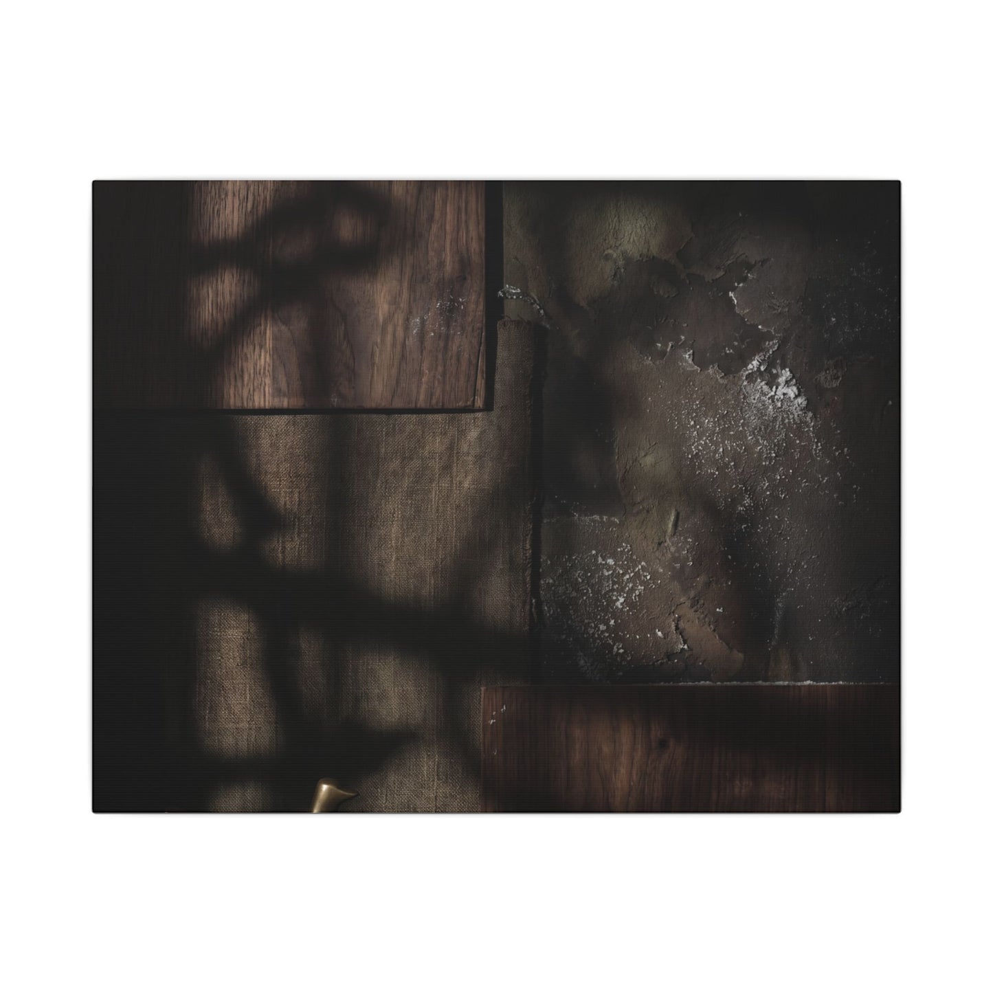 Dark Japandi Shadow Play in Candlelight | Dark Texture Canvas Art