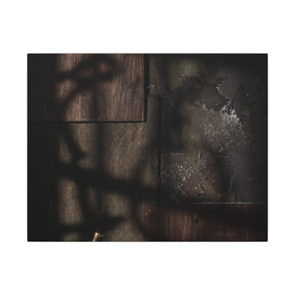 Dark Japandi Shadow Play in Candlelight | Dark Texture Canvas Art