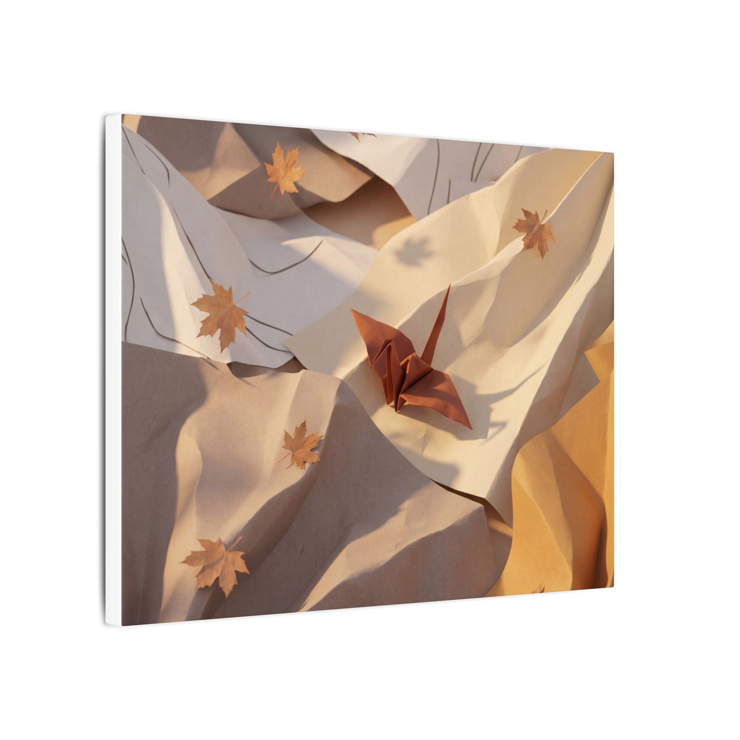 Autumn Paper Fold Minimal Line Canvas Art | Cozy Decor