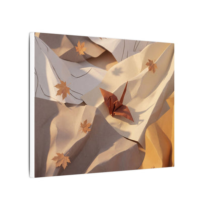 Autumn Paper Fold Minimal Line Canvas Art | Cozy Decor