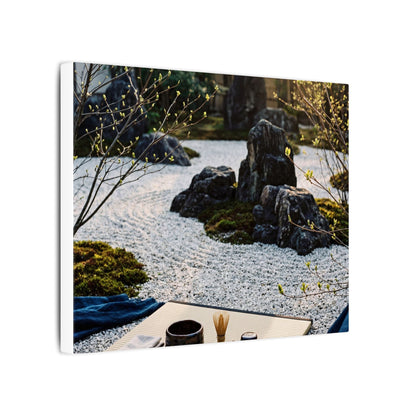 Zen Tea Ceremony in Golden Hour | Karesansui Canvas Art