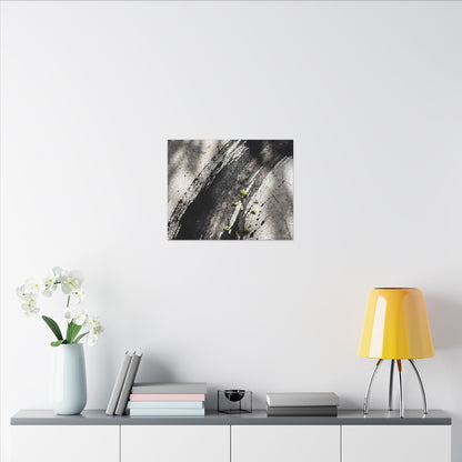 Ink Brushstroke Canvas Art | Spring Dark Japandi Moody Minimal Art