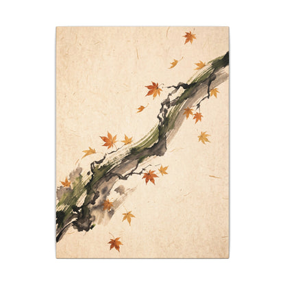 Ink Brushstroke Autumn Canvas Art | Zen Calm Design