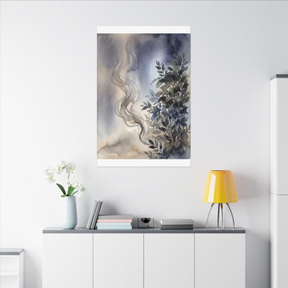 Incense Smoke Summer Canvas Art | Japandi Cozy Design