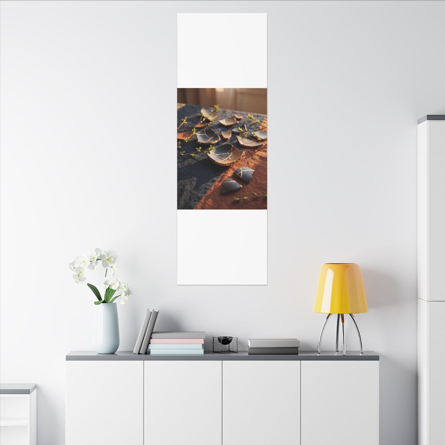Spring Broken Pottery Gold Vein Canvas Art | Philosophical Decor