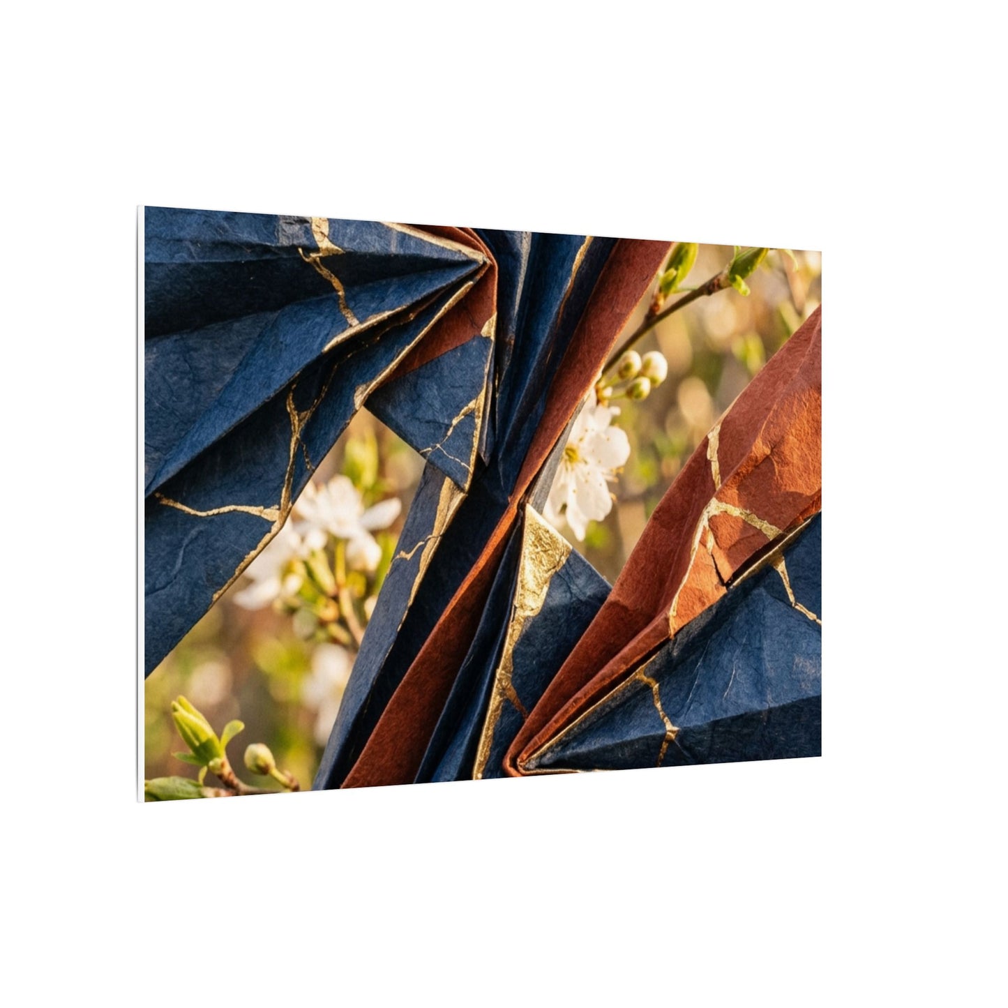 Golden Hour Paper Fold Canvas Art - Kintsugi Ma