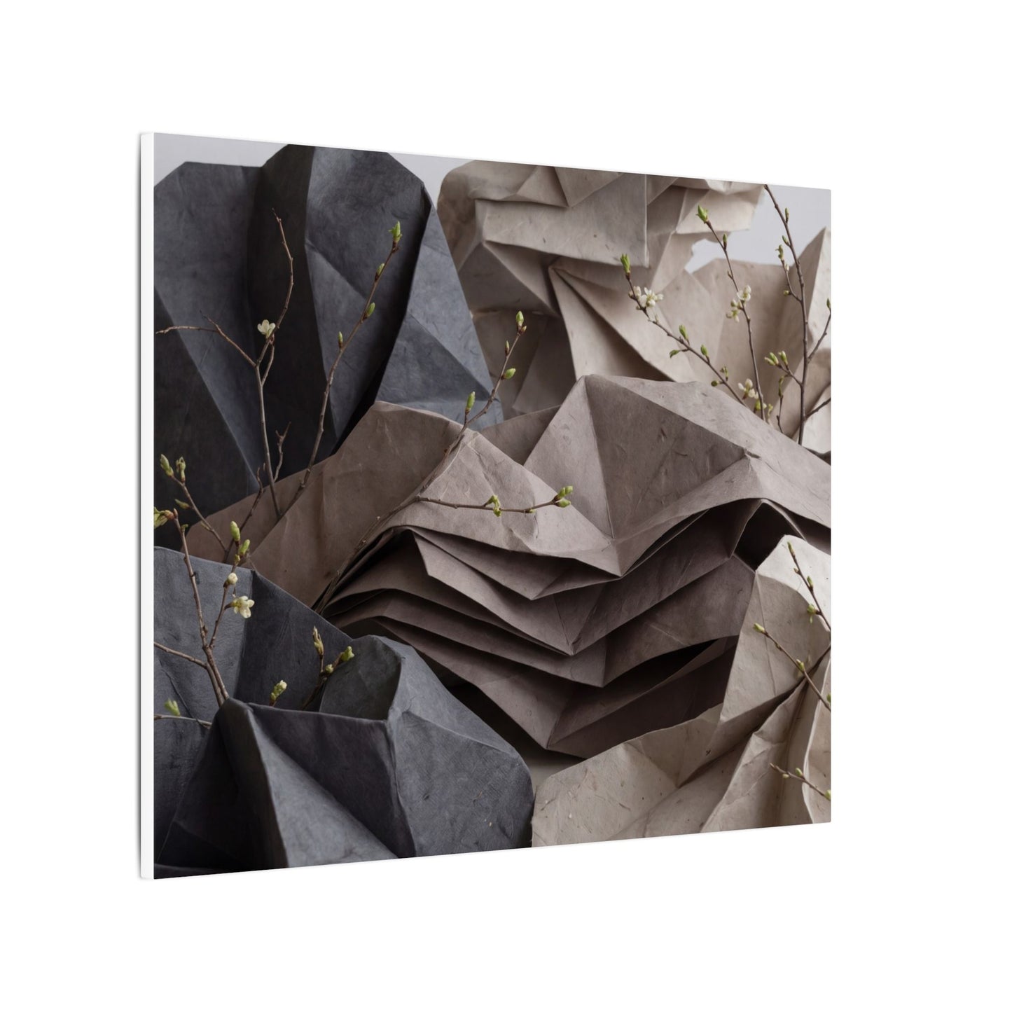 Neutral Paper Fold Canvas Art - Texture Japandi