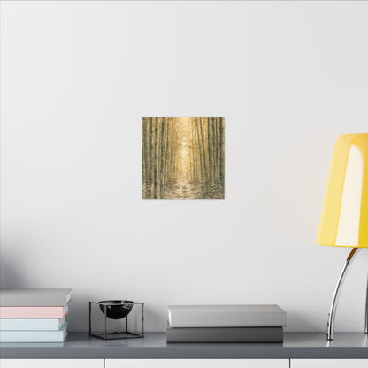Bamboo Grove Winter Canvas Art | Japandi Elegant Design