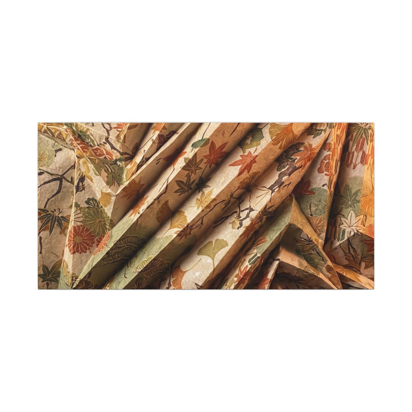 Paper Fold Autumn Canvas Art | Japandi Earthy Design