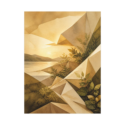 Golden Hour Paper Fold Canvas Art - Japandi Ma