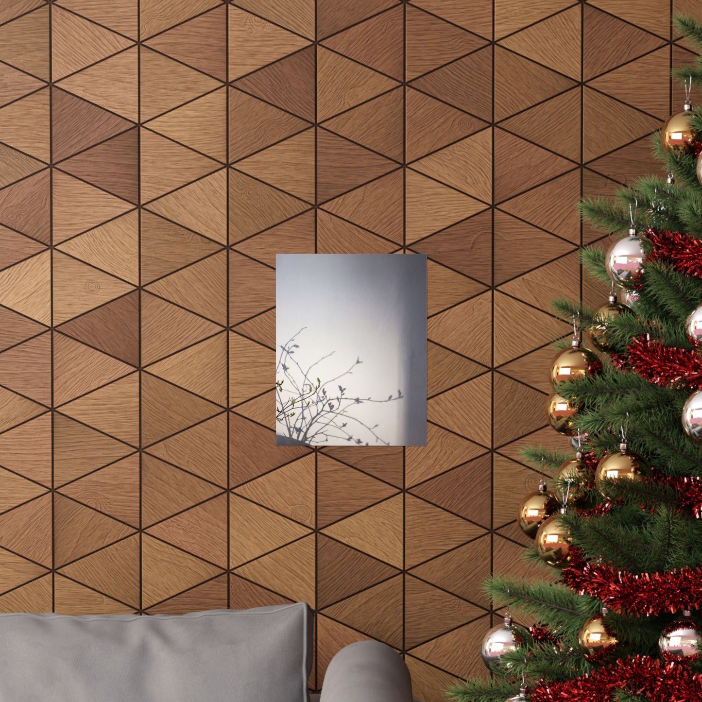 Japandi Shadow Play in Dawn | Japanese Pattern Wall Art Print