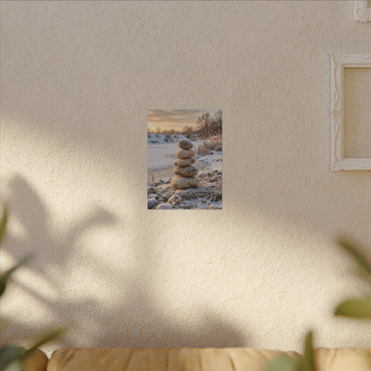Ma River Stones Canvas Art - Japandi Japanese Pattern