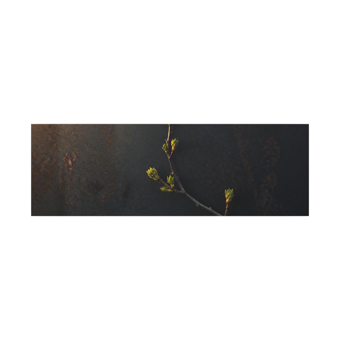 Dark Japandi Rust Patina in Golden Hour | Moody Minimal Canvas Art