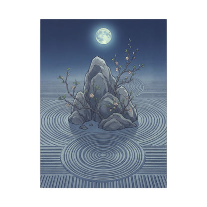 Spring Rock Garden Ukiyo E Inspired Canvas Art | Tranquil Decor