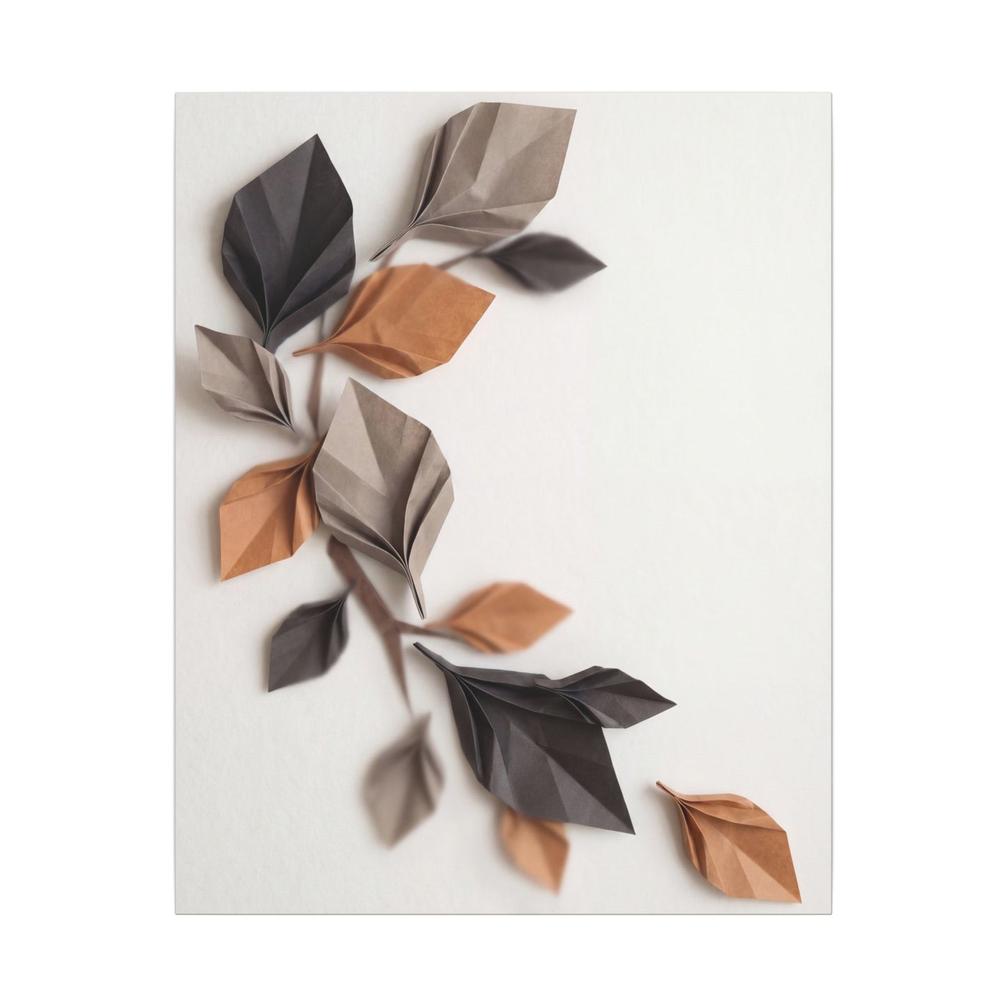 Paper Fold Autumn Canvas Art | Japandi Earthy Design