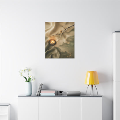 Silk Drape Japanese Pattern Canvas Art | Warm Japandi Art